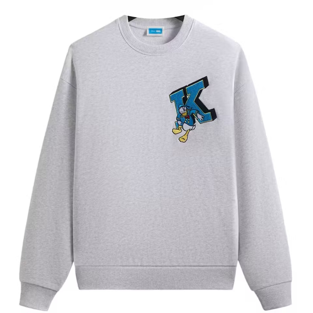 Kith Light Gray Crewneck Sweater with Blue Graphic